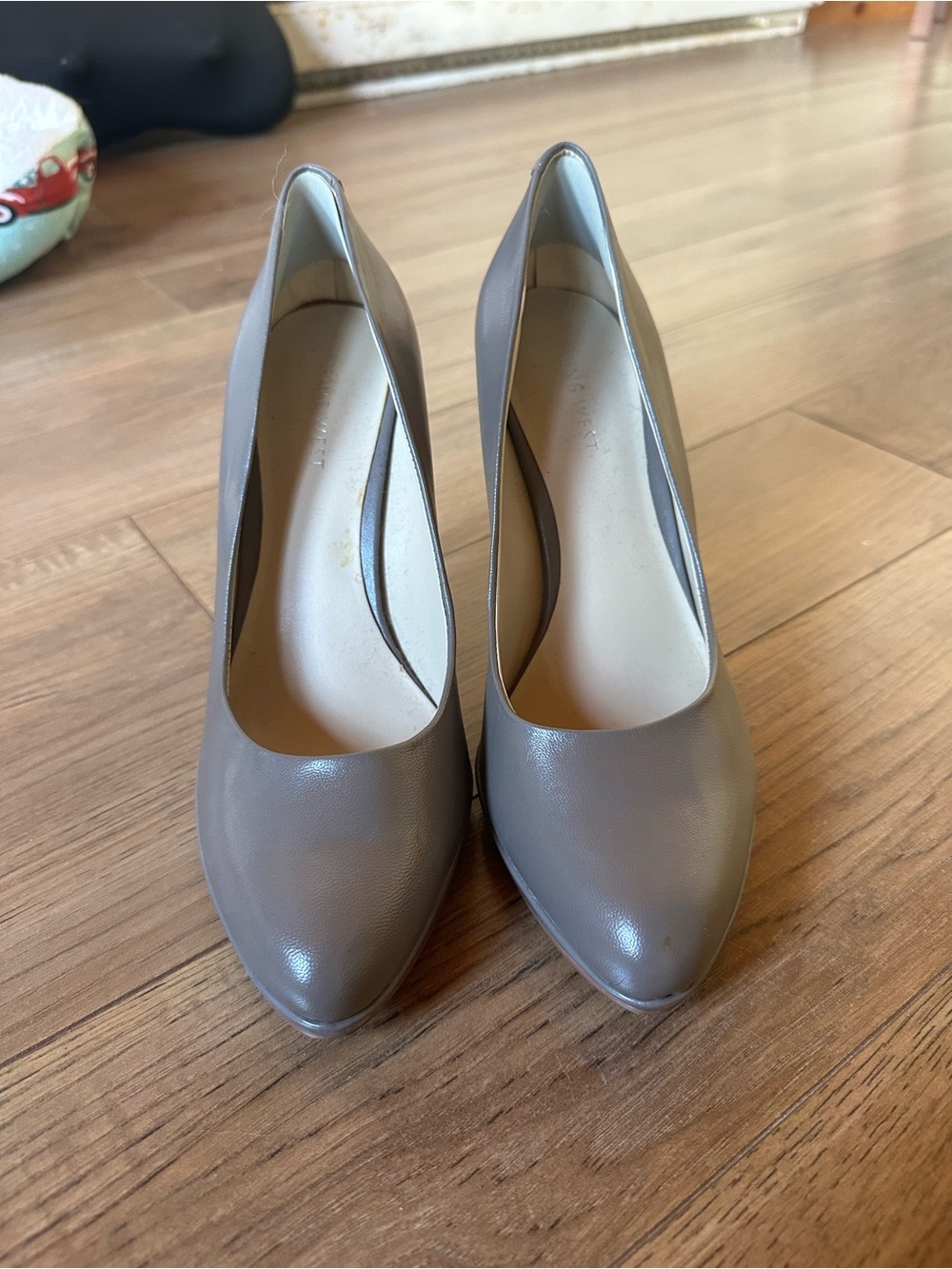 Nine West Taupe Pointed-Toe Pumps